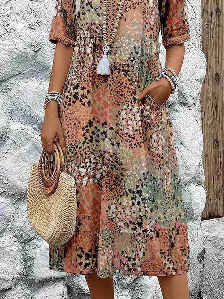 Virginia – Vibrant Print Midi Dress