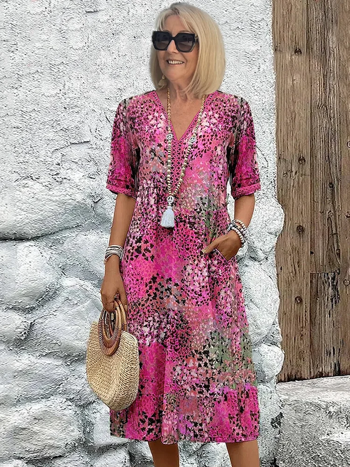 Virginia – Vibrant Print Midi Dress