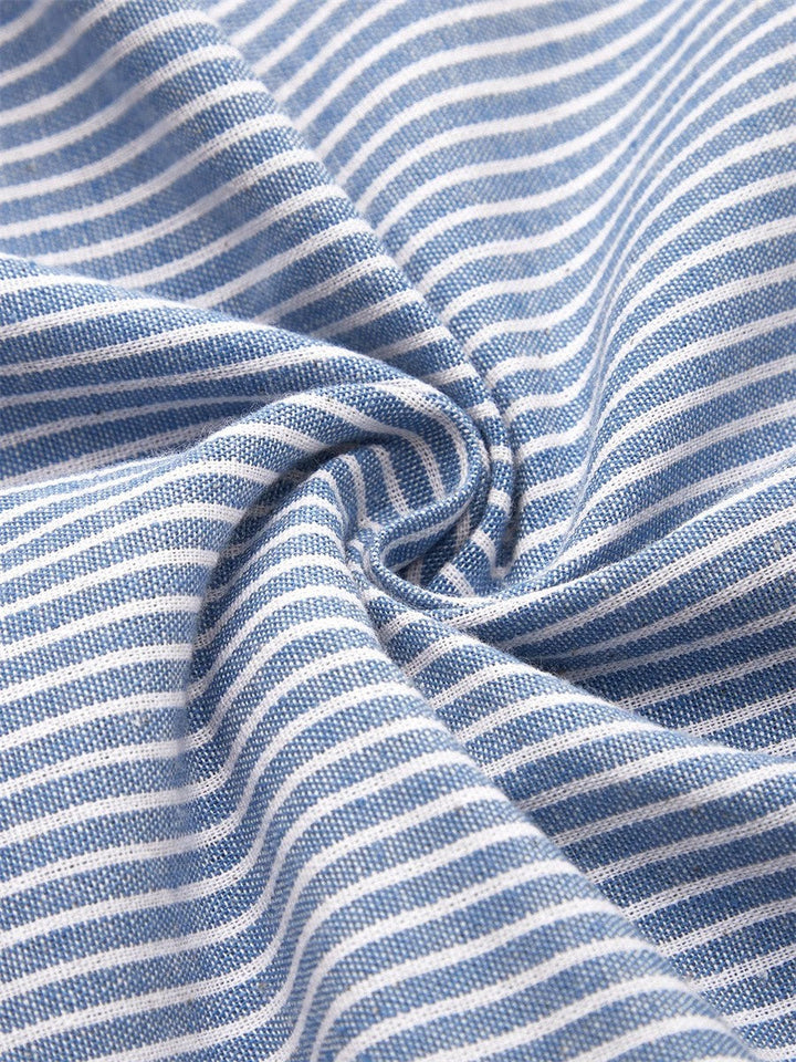 Kay – Striped Button-Detail Midi Dress