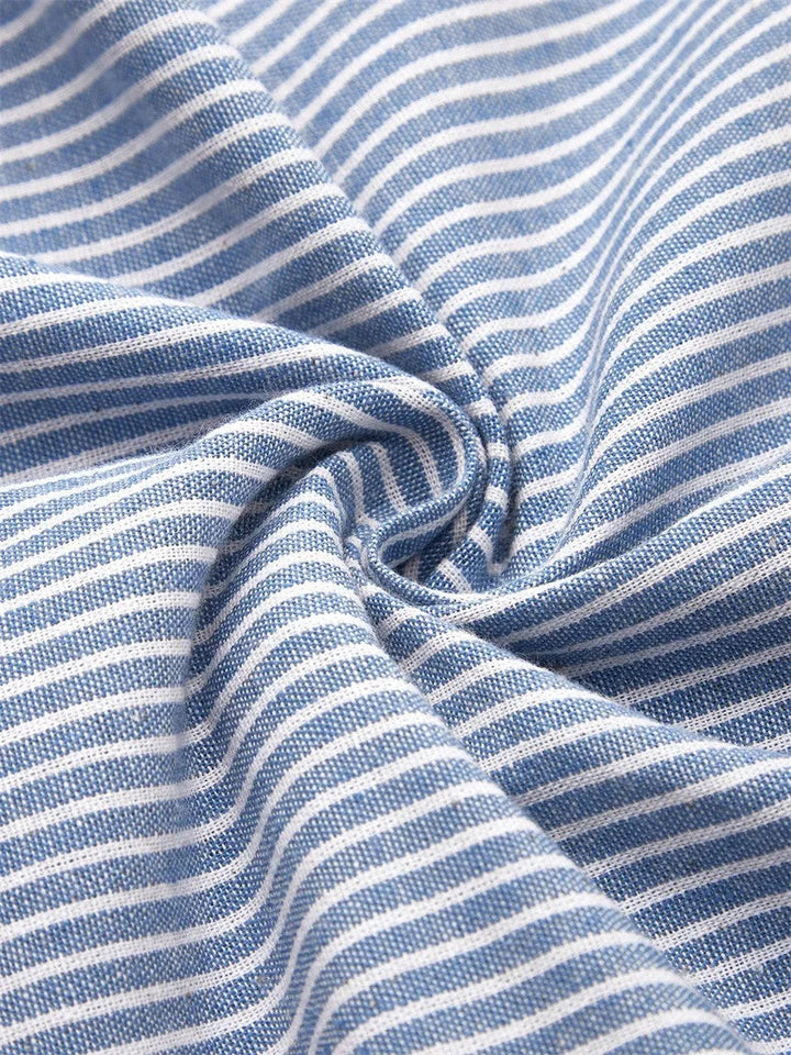 Carol – Striped Button-Detail Midi Dress