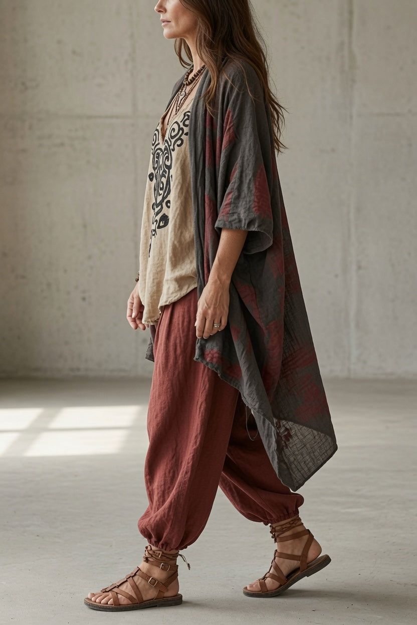 Heather – Relaxed Bohemian Printed Three-Piece Set