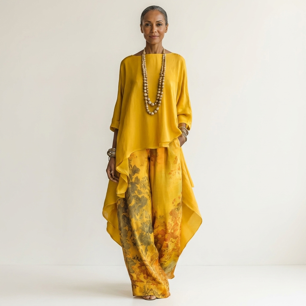 Alison – Watercolour Floral Flowing Two-Piece Set