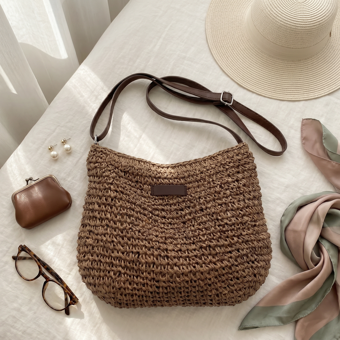 Angela – Woven Hobo Shoulder Bag