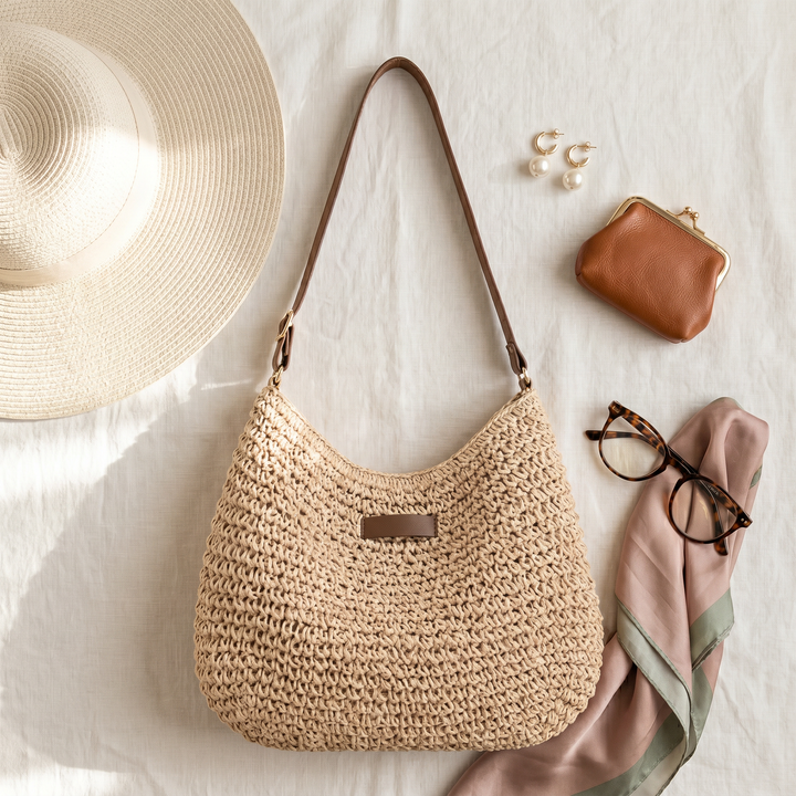 Angela – Woven Hobo Shoulder Bag