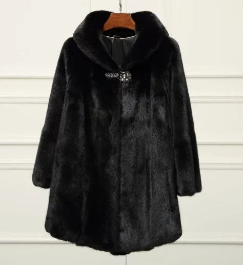 Alberta – Faux Fur Hooded Coat