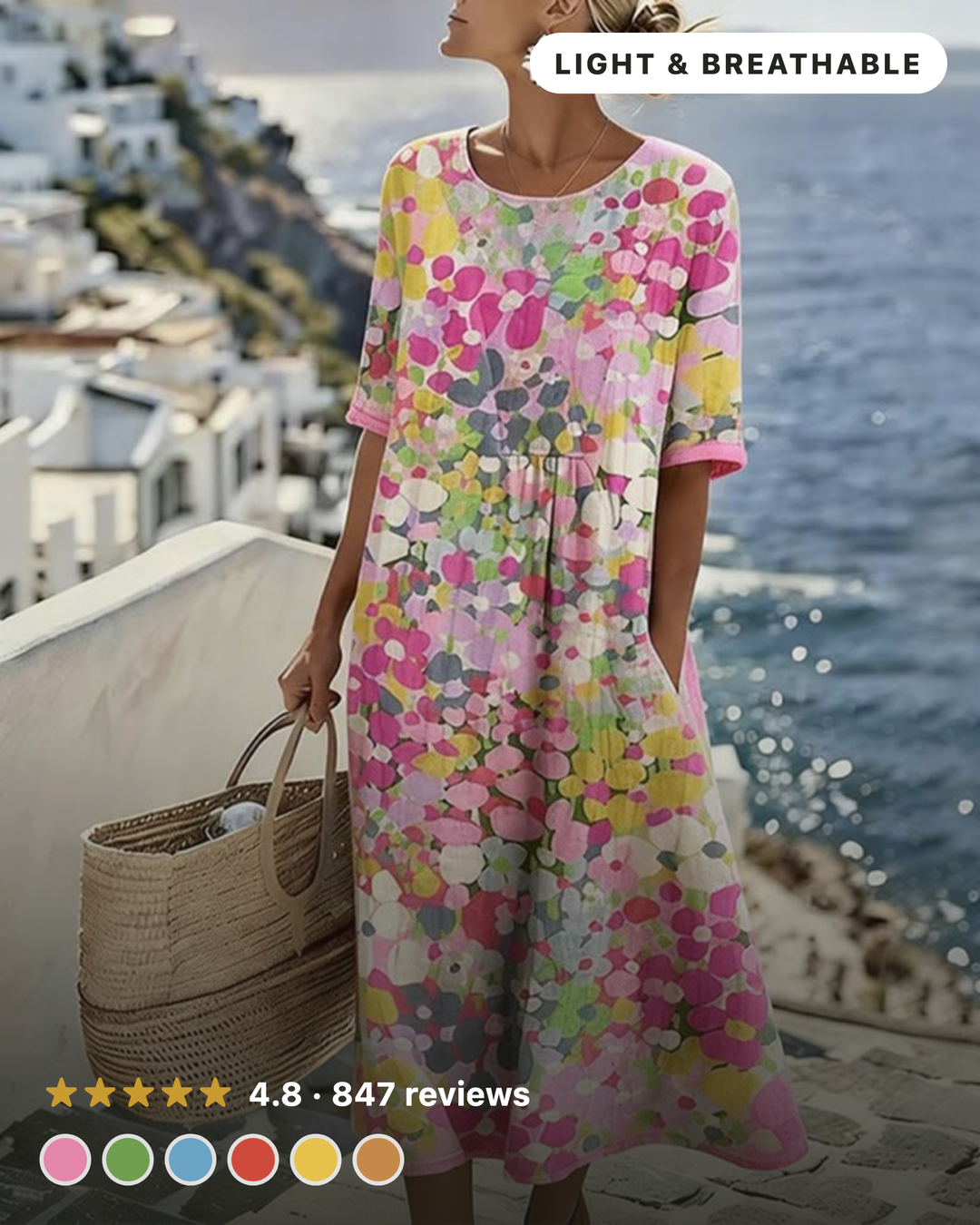 Mary – Floral Print Midi Dress