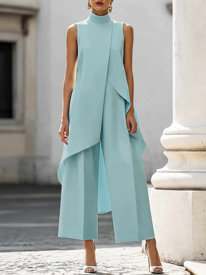 Bernadette – Sleeveless High-Neck Wide-Leg Set