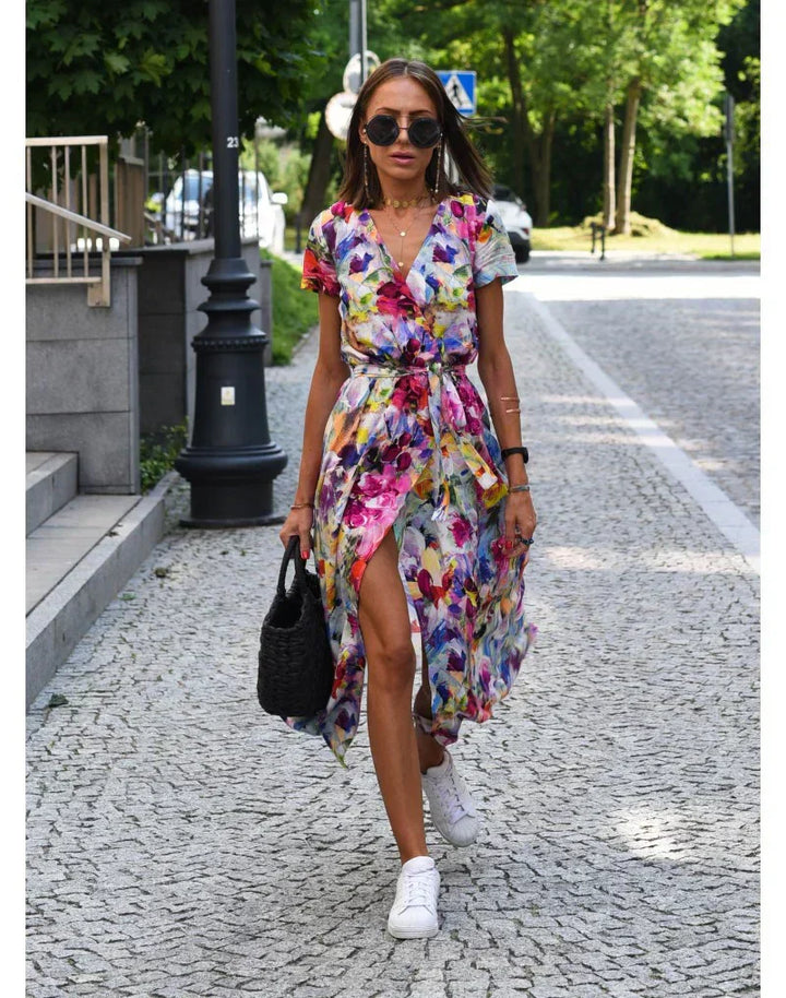 Cherie – Floral Wrap Midi Dress