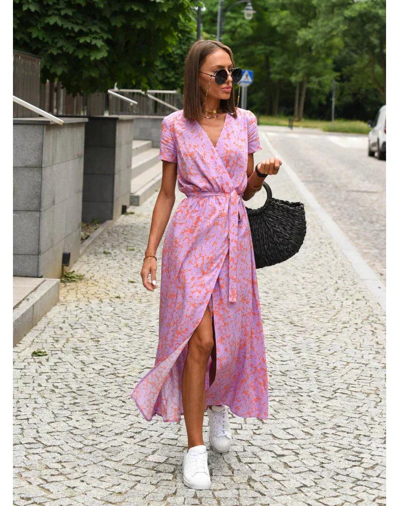 Cherie – Floral Wrap Midi Dress