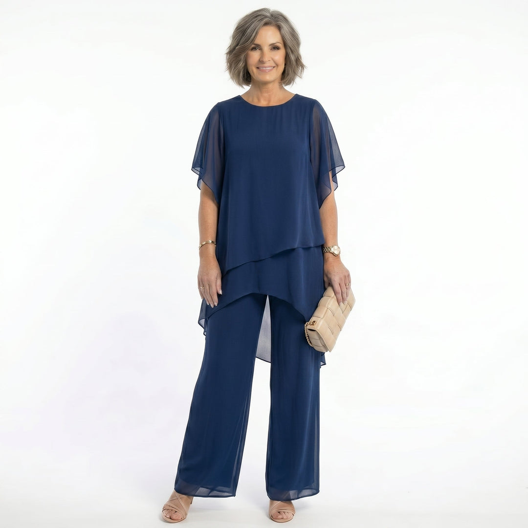 Nicole – Tiered Tunic and Wide-Leg Pants Set