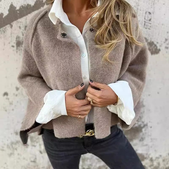 Shirley – Cropped Button-Front Knit Cardigan