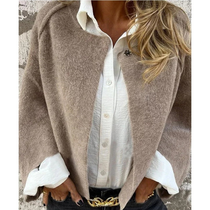 Shirley – Cropped Button-Front Knit Cardigan