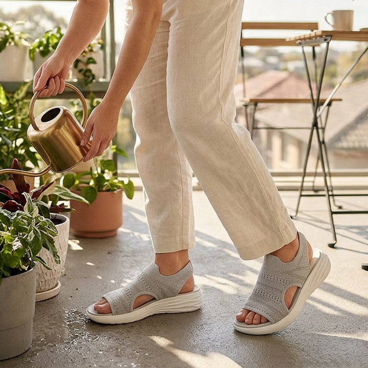 Mary – Knit Platform Sandals with Open Toe