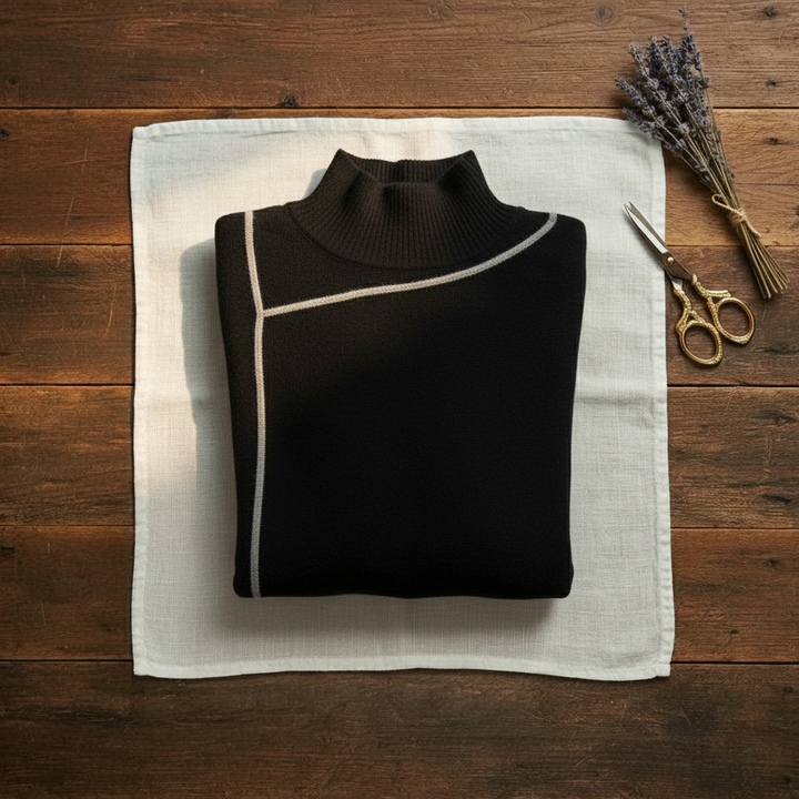 Terri – Turtleneck Jumper with Contrast Trim