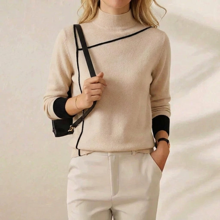 Terri – Turtleneck Jumper with Contrast Trim